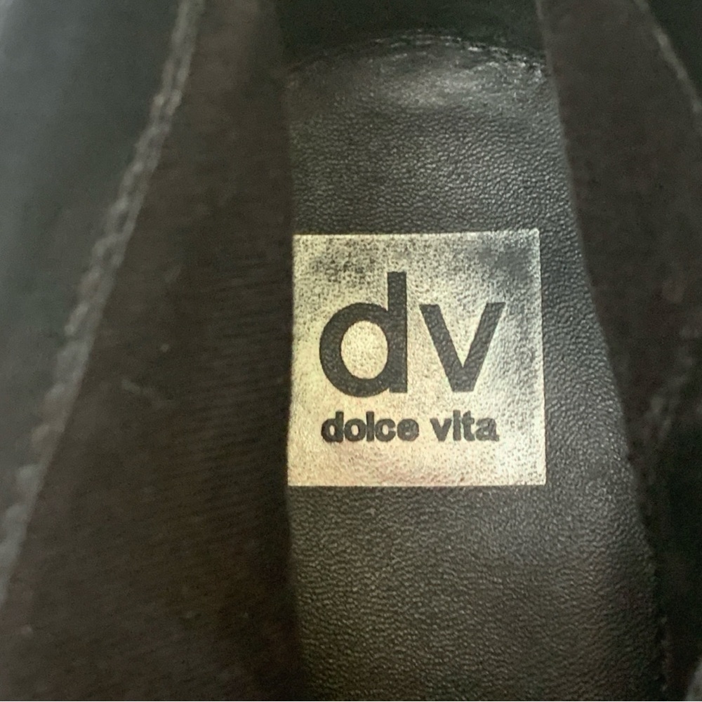 DV by Dolce Vita Wedges Black Suede Side Buckles Size 10 - Picture 8 of 9